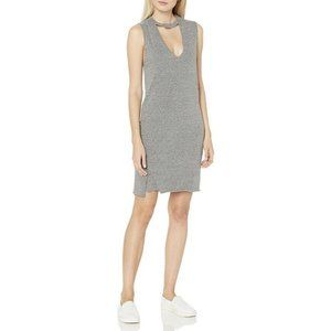 Pam & Gela Women Gray Choker-Neck Sleeveless Cotton Jersey Dress Size P (S) NWT